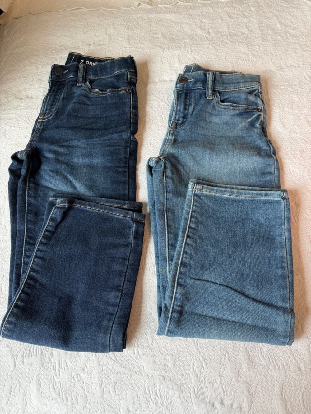 Pair of GAP Kids Dark Blue & Light Blue Jeans Boys 7